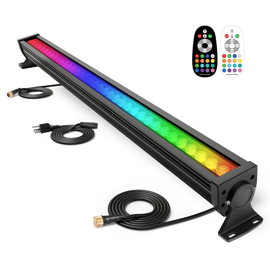 144W Linkable RGBW LED Wall Washer Light, Group & Individual Remote Control