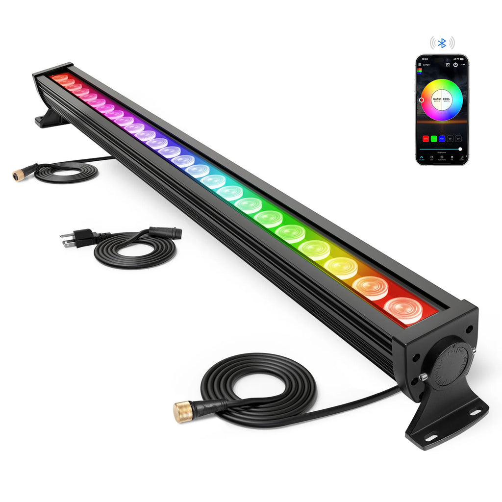 ATCD Lighting 168W Programmable RGB+CCT LED Wall Washer Light Bar, Linkable
