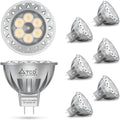 7W MR16 LED Light Bulb, 3000K Soft Warm White, 12V AC/DC GU5.3 Base, 6 Pack